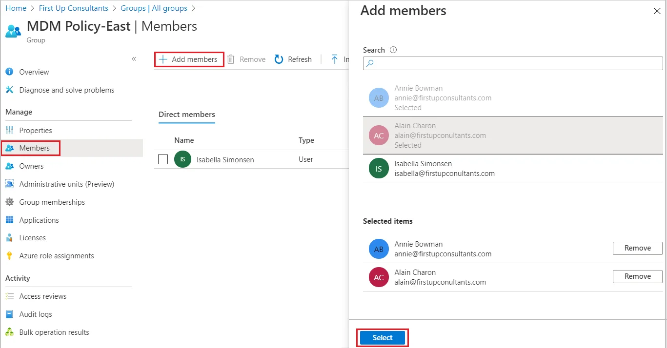 Azure AD Groups and Roles Assign