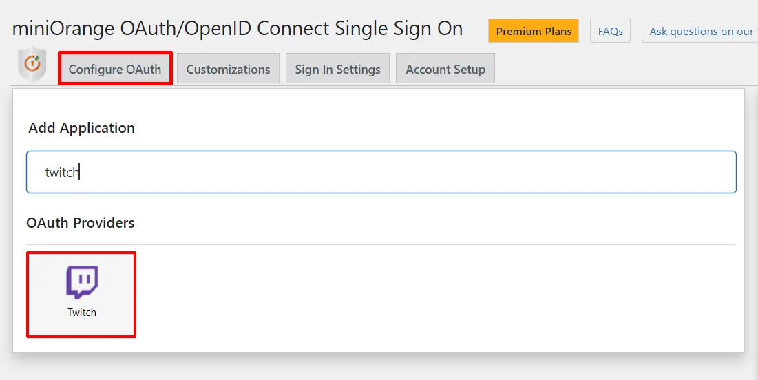 Twitch Single Sign-On (SSO) OAuth - Add new application