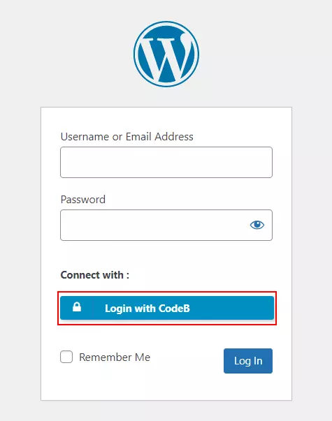 CodeB Single Sign-on (SSO) - WordPress login button setting