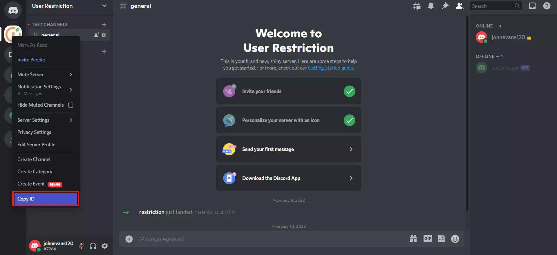 shopify to discord role mapping copy the guide ID discord Integration