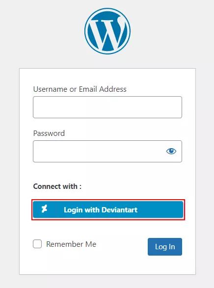 DeviantArt Single Sign-on (SSO) - WordPress create-newclient login button setting