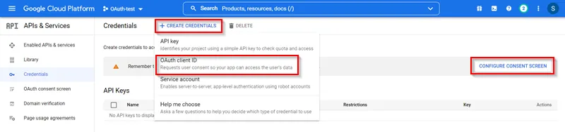 Drupal OAuth OpenID OIDC Single Sign On (SSO) Google Apps SSO Create Credentials Select Configure Consent Screen