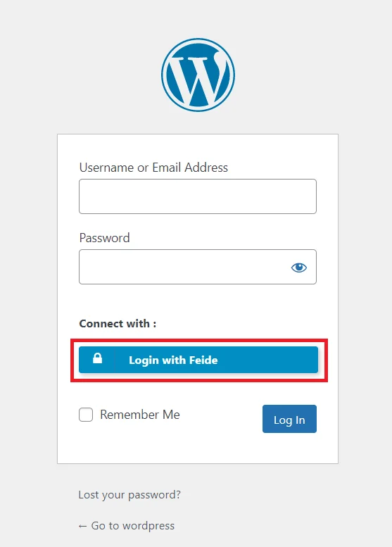 Feide Single Sign-on (SSO) - WordPress create-newclient login button setting