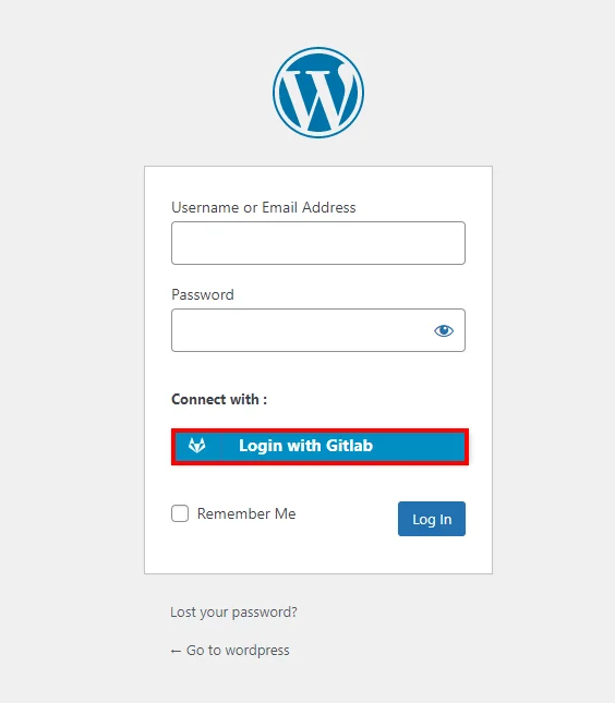 Gitlab Single Sign-on (SSO) - WordPress create-newclient login button setting
