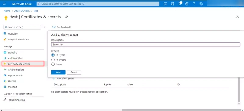 Magento Azure AD B2C SSO OAuth / OpenID / OIDC Single Sign On, Azure AD SSO client-secret