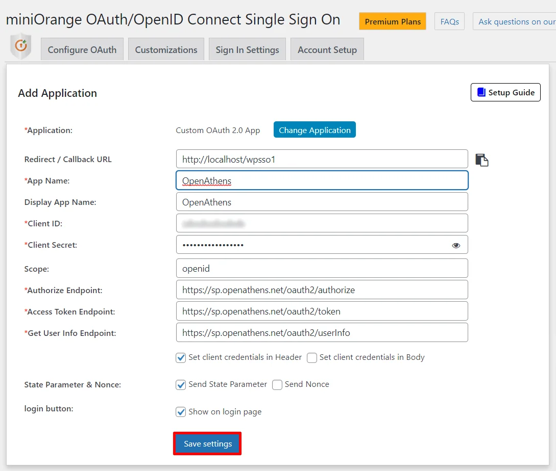OpenAthens Single Sign-On (SSO) OAuth - Add App name, TenantID