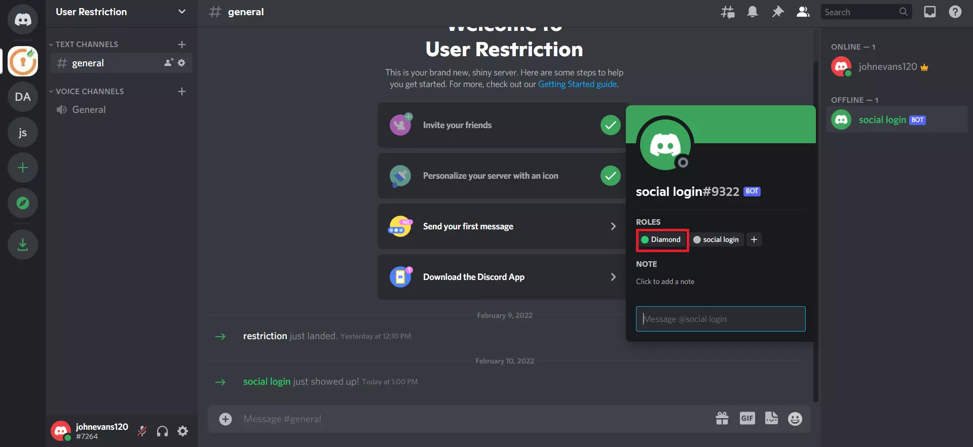 same roles assigned to users in shopify and discord server