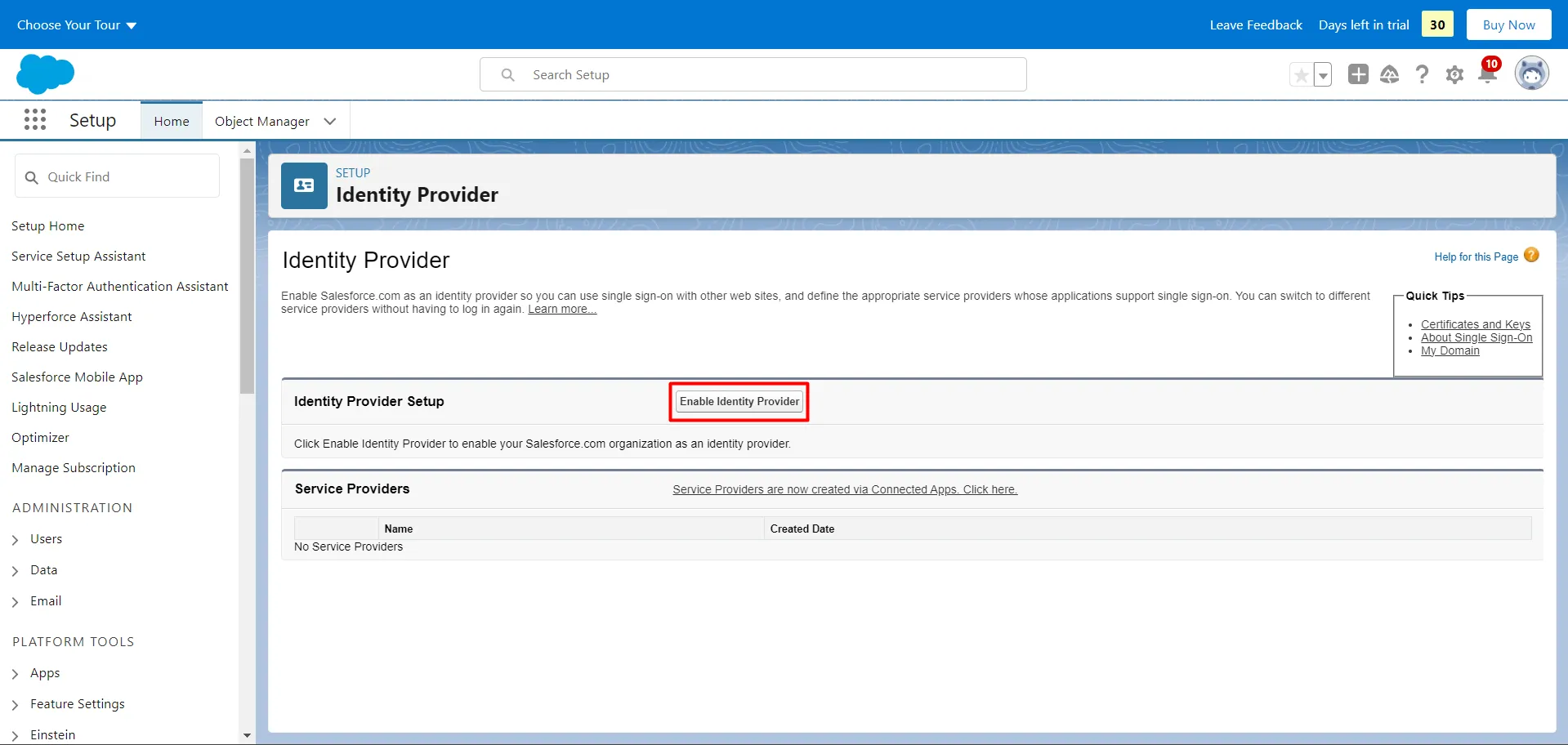 Salesforce saml Apps