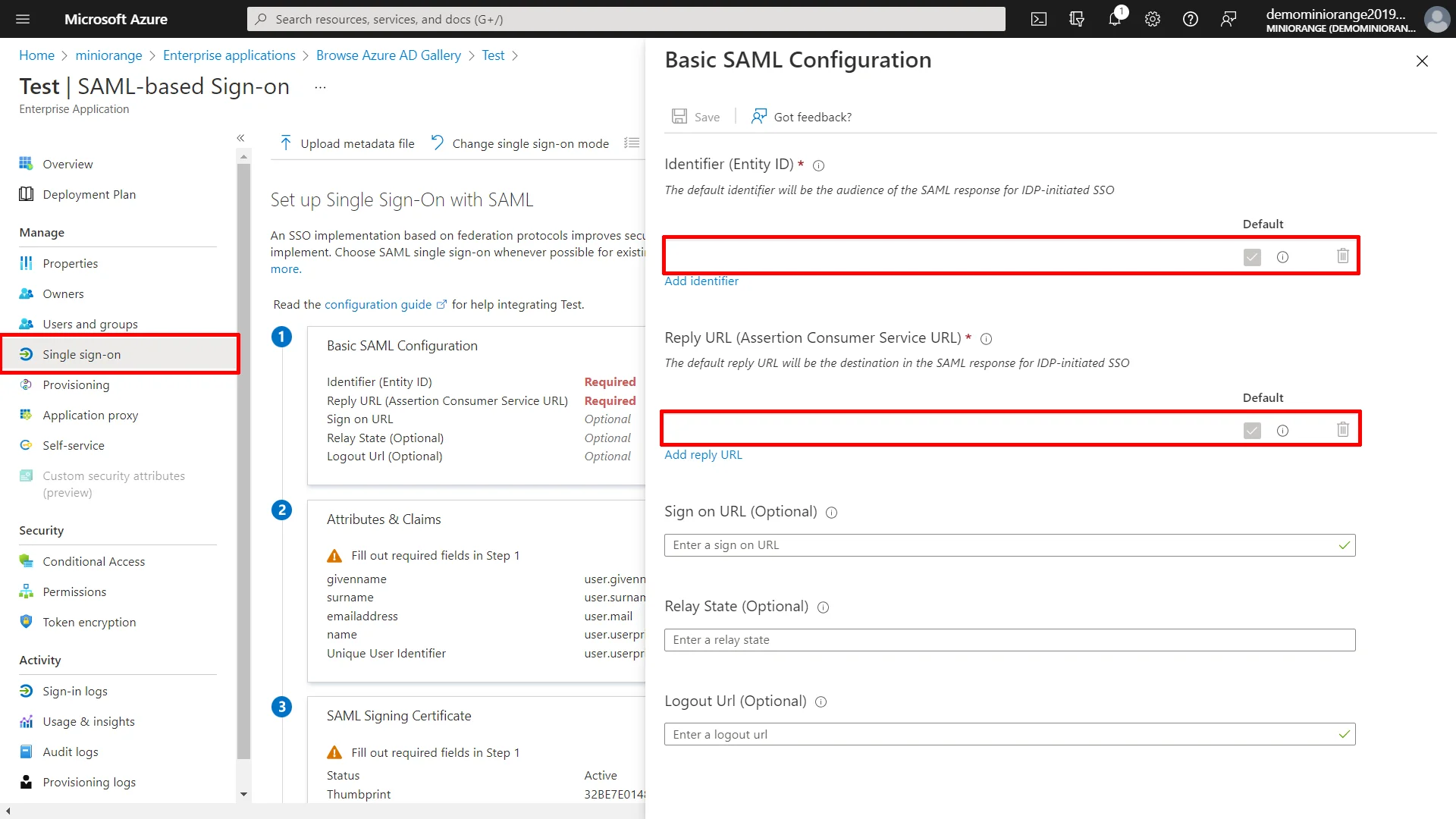 DNN SAML Single Sign-On (SSO) using Azure AD (Microsoft Entra ID) as IDP - edit basic saml configuration