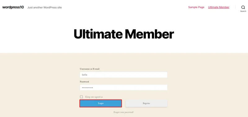 2FA Ultimate Member - Enter your Username and Password
