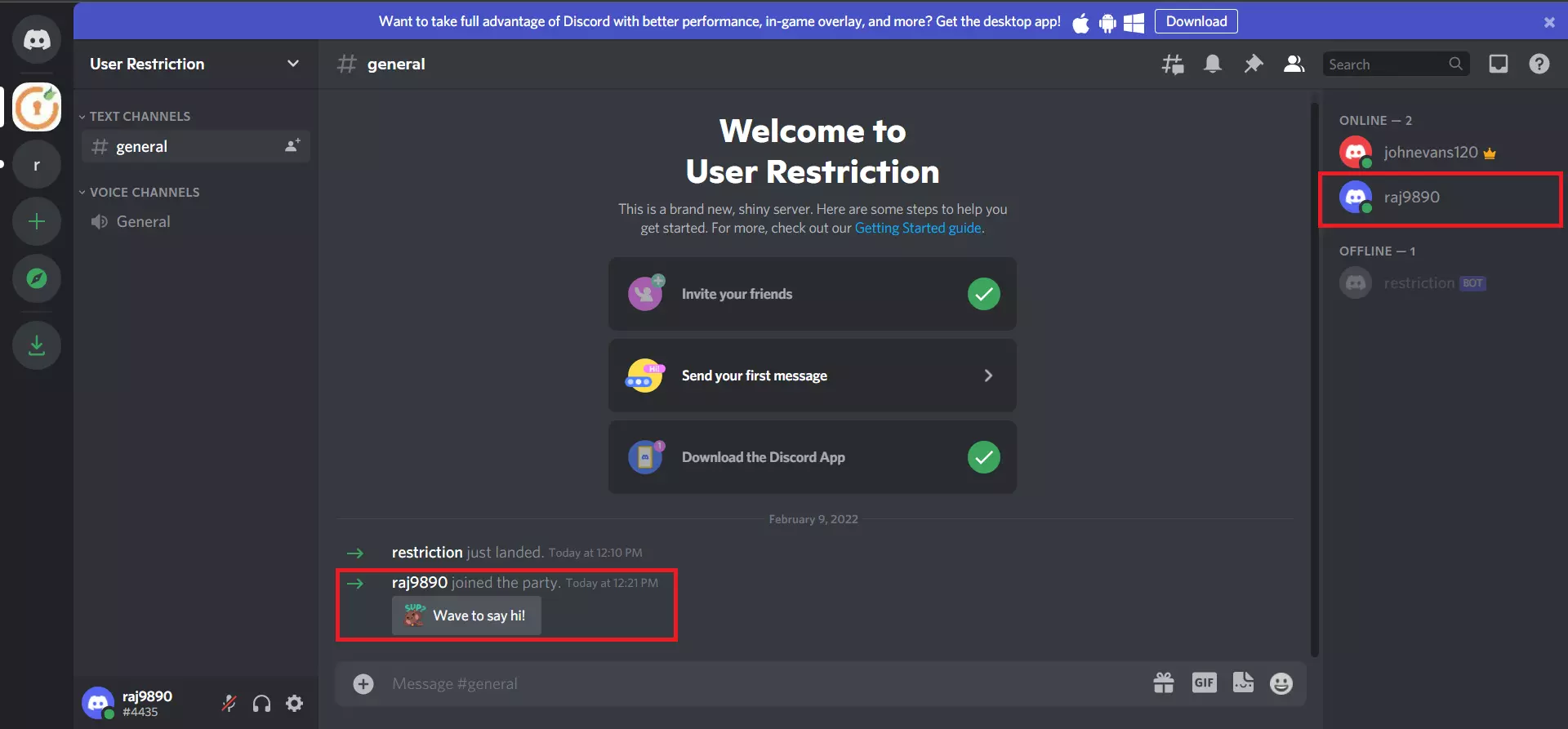 user allowed to access website if present in Discord channel