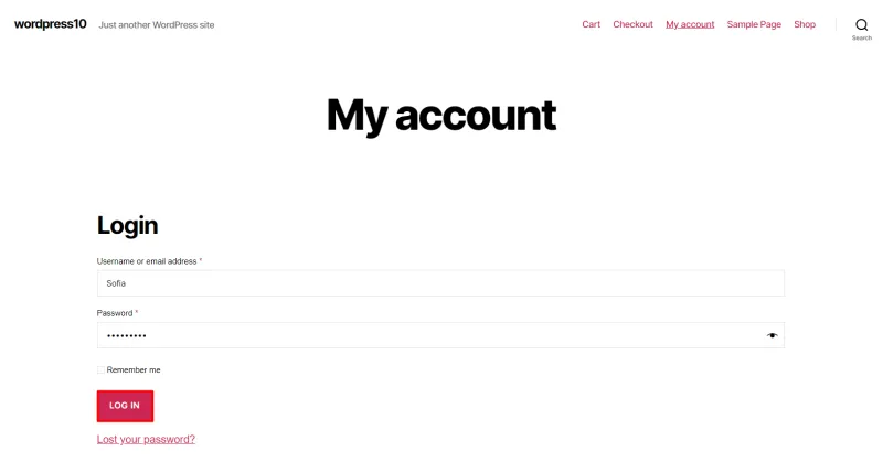 2FA WooCommerce - Enter your username and password