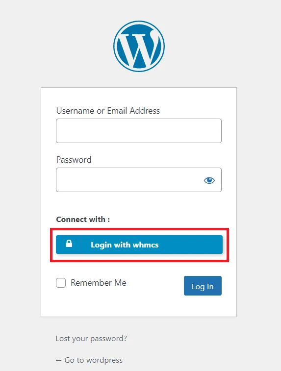 WHMCS  Single Sign-on (SSO) - WordPress create-newclient login button setting