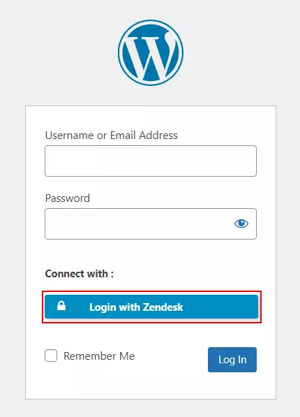Zendesk Single Sign-on (SSO) - WordPress create-newclient login button setting