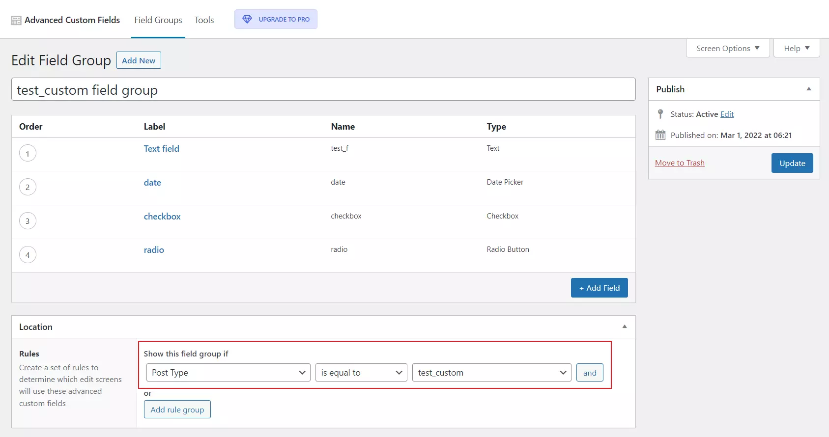 Salesforce WordPress Integration | CPT UI / ACF integration with Salesforce | select field group