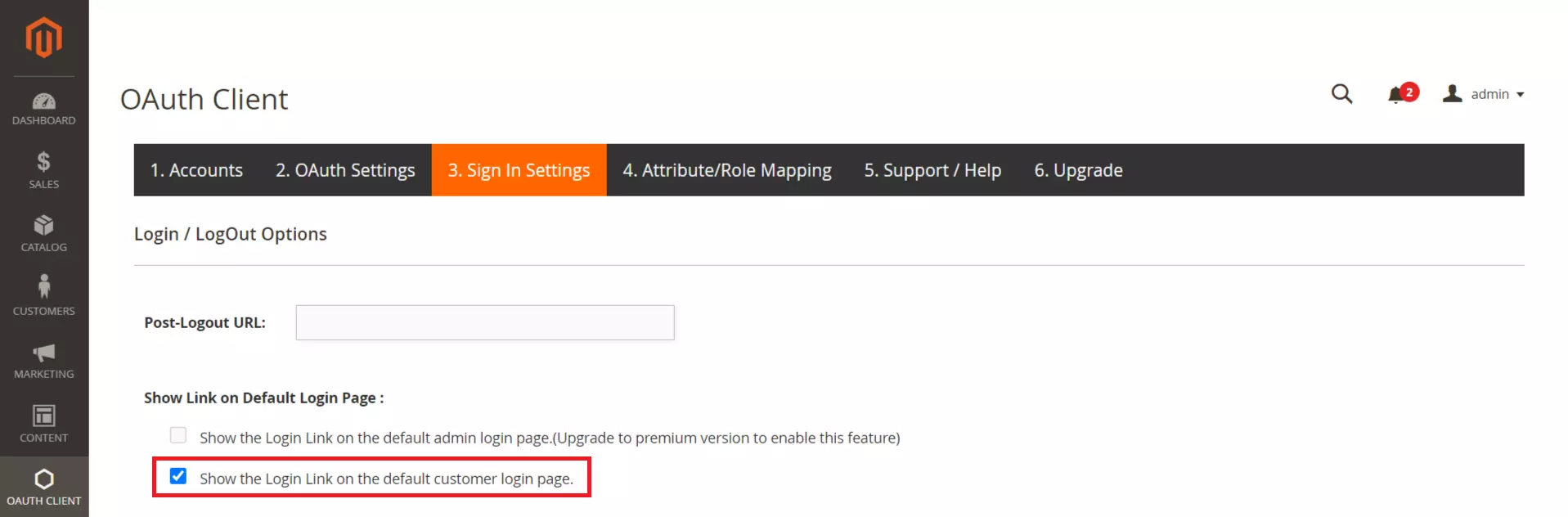 Magento 2 OAuth enable SSO Magento Salesforce