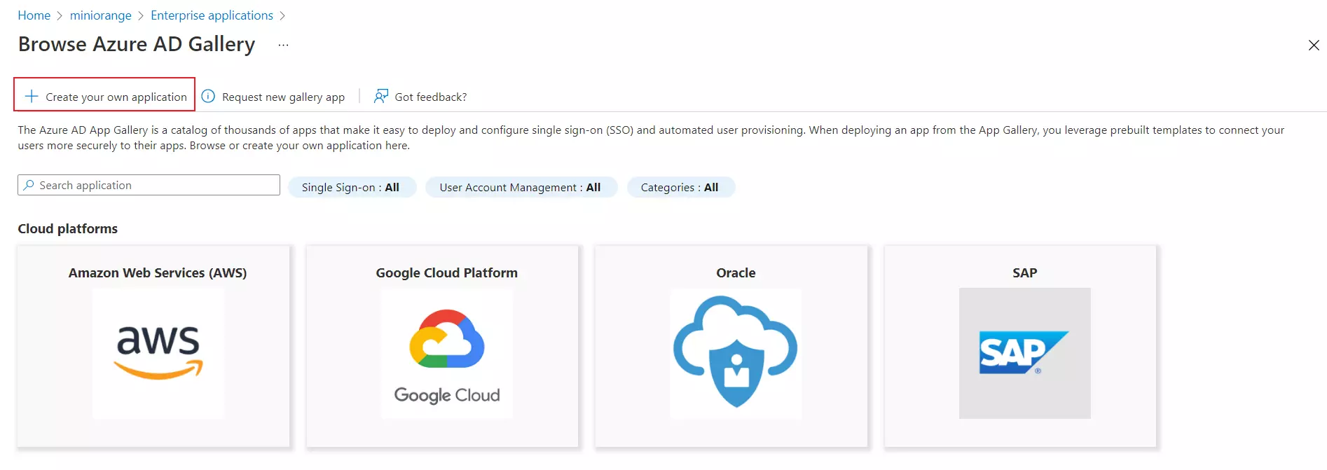 User provisioning with Azure AD of SCIM Standard Applicaiton Name SCIM_User_provisioning