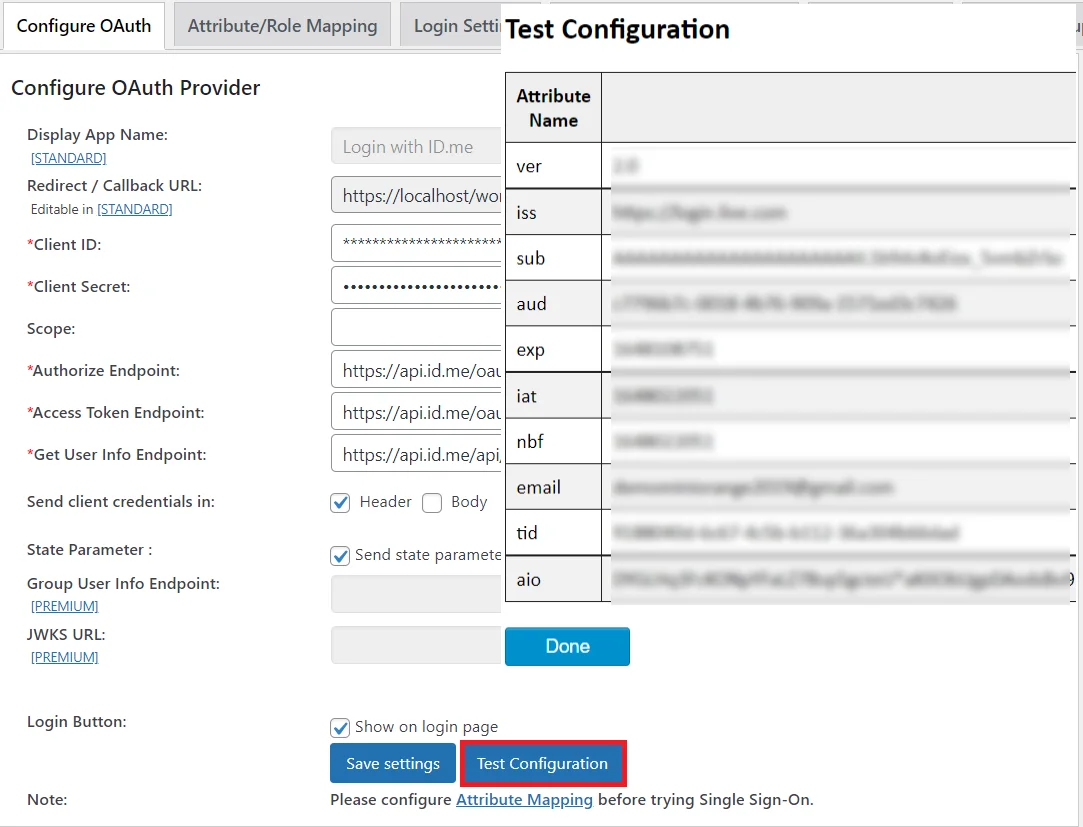 ID.me Single Sign-On (SSO) - test configuration