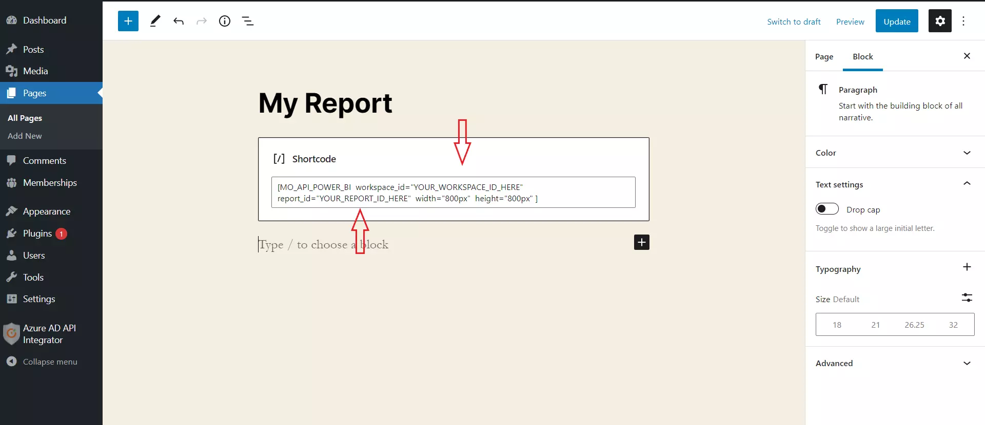 WP PowerBI Embed with row level security | visit powerbi report