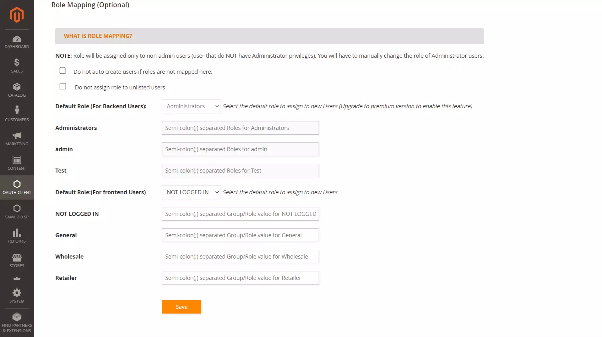 PingFederate Magento SSO - PingFederate Single Sign-On(SSO) Login in Magento - role mapping