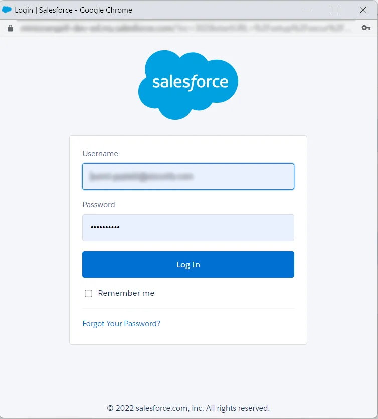 salesforce shopify connector - salesforce login page