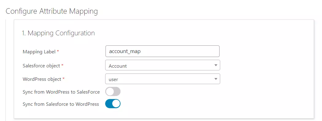Configure Object Data Sync for Salesforce plugin | Configure field mapping
