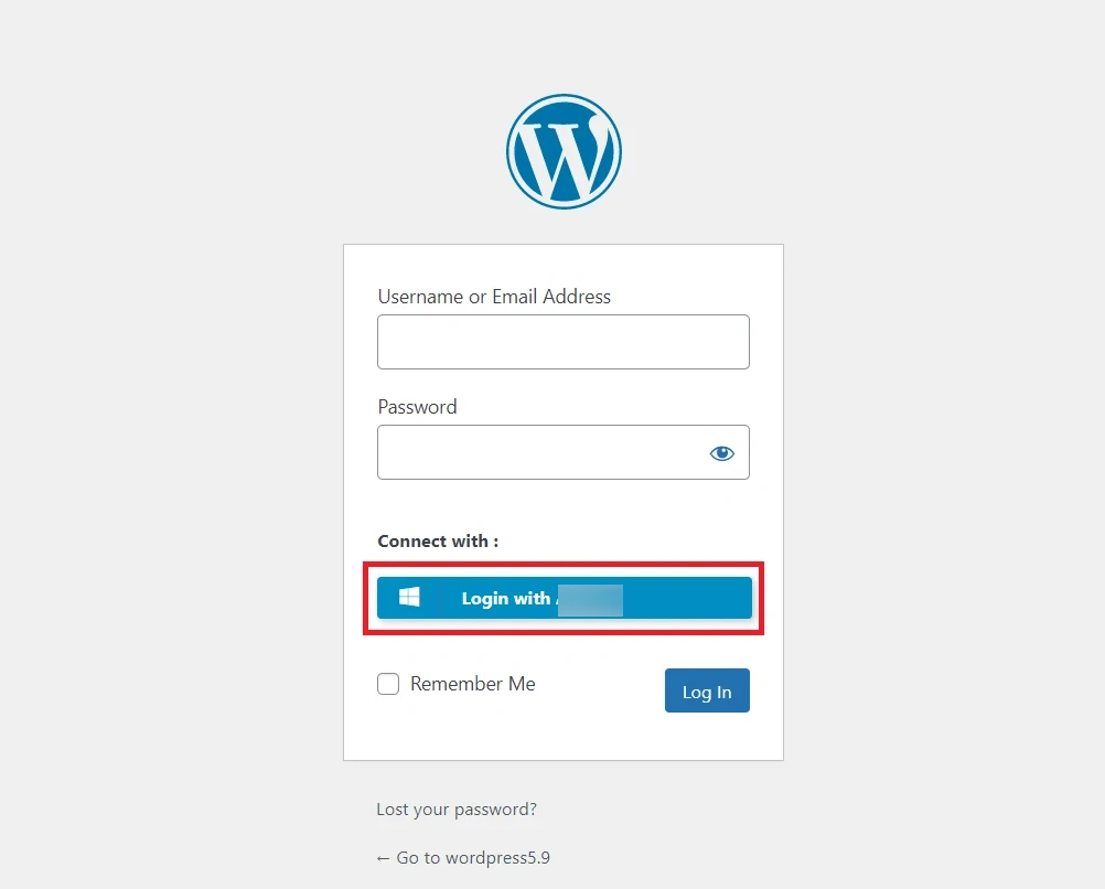 OAuth server Single Sign-On(SSO)WordPress-  login-button 