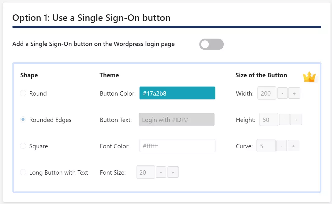 WordPress SAML Single Sign-On (SSO) Login-SSO button