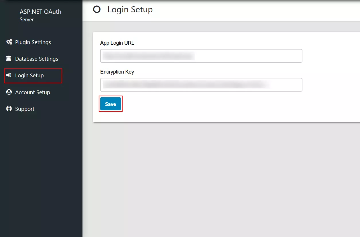 ASP.NET SSO OAuth Server - Login Setup Tab