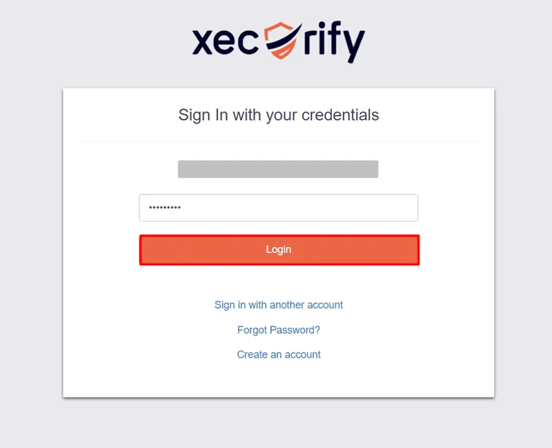 2FA Branding - Enter password and click login button