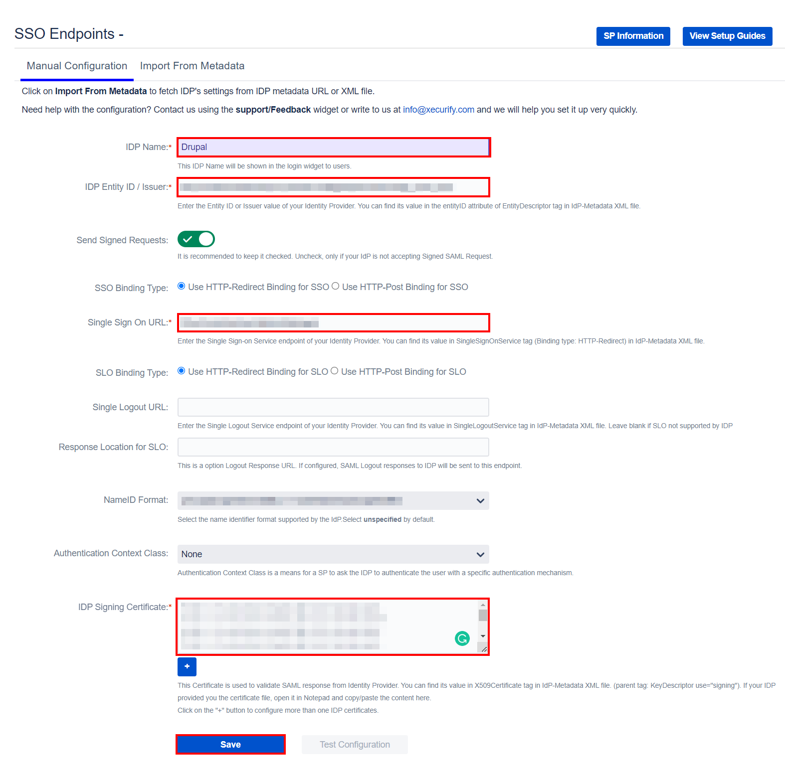 drupal bitbucket SAML Single Sign-On (SSO) Login-manual metadata