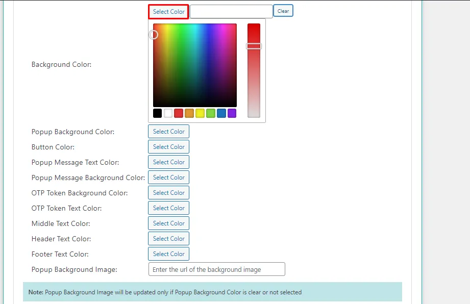 wordPress 2FA google authenticator -  select color UI of Login Pop up 