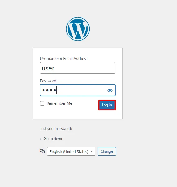 WordPress 2FA  Google Authenticator - Enter WordPress user name and password 