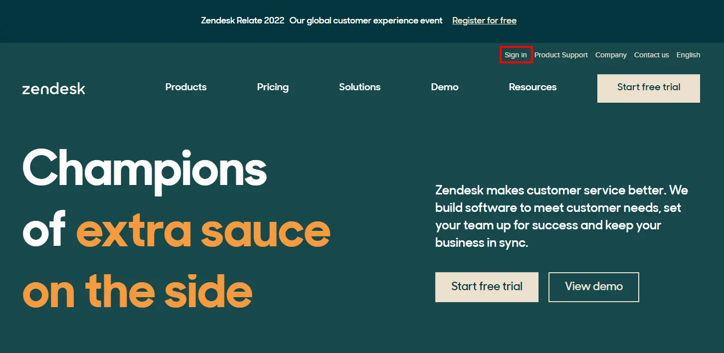 zendesk sign in button