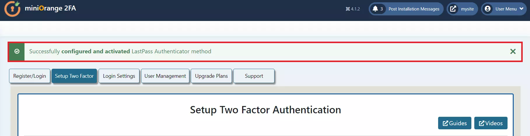 Joomla 2 Factor authentication (2FA) (MFA) with LastPass Authenticator,