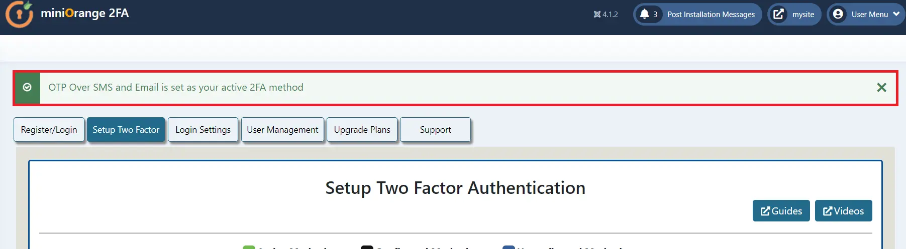 Joomla 2 Factor authentication (2FA) (MFA) with OTP over SMS and Email, 