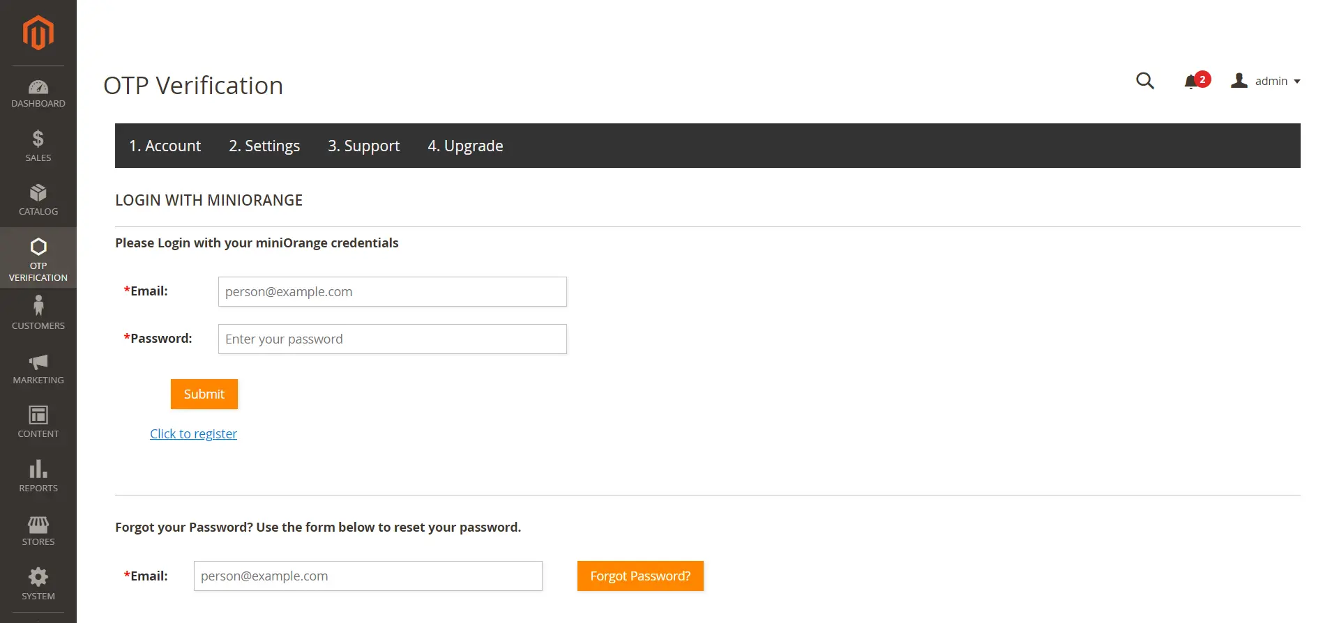 Magento OTP verification regiustration page