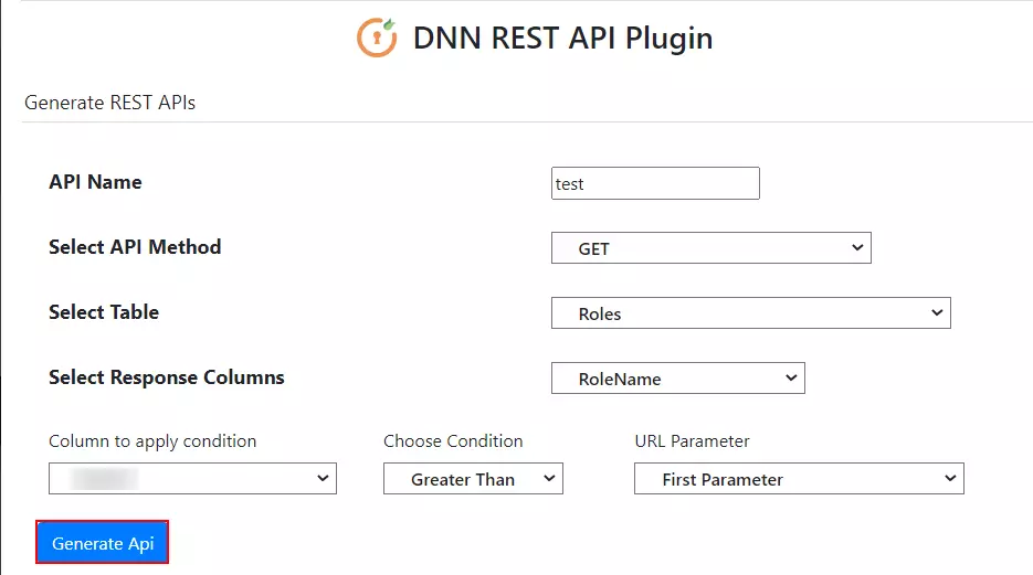 DNN REST API Endpoint - Generate API