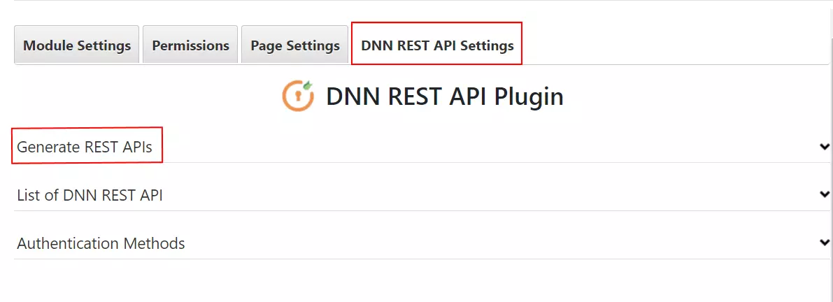 DNN REST API Endpoint - Settings