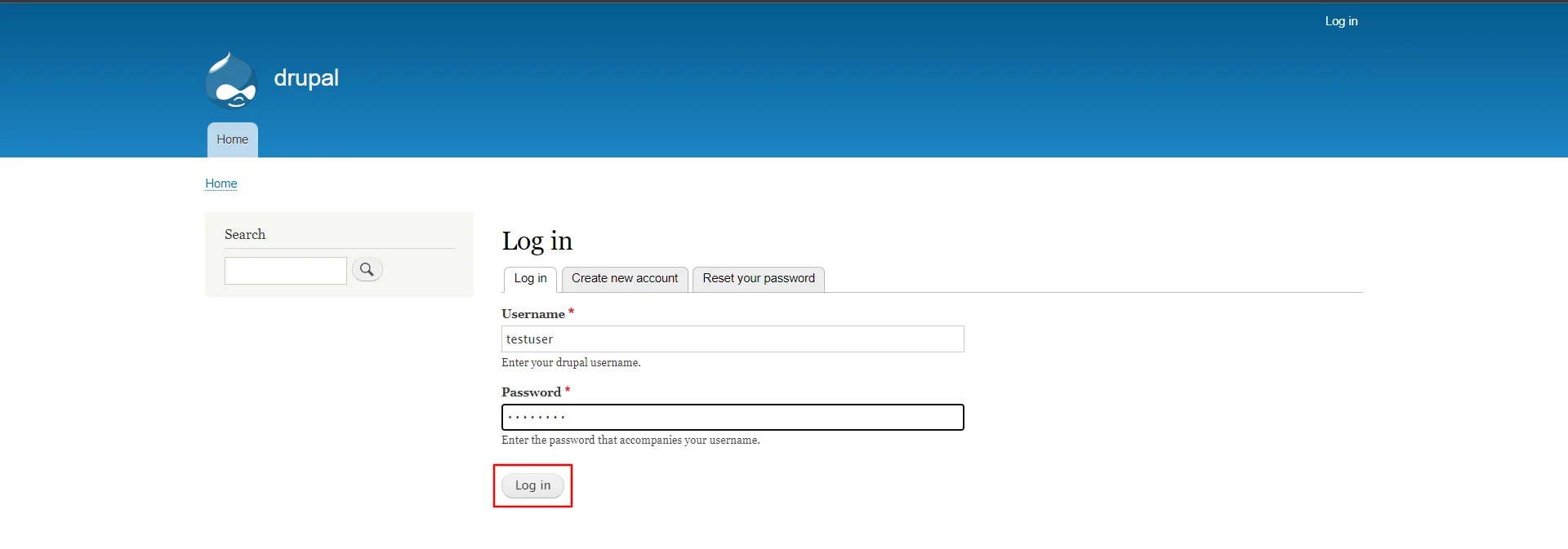 Drupal 2FA - enter username and password into drupal site