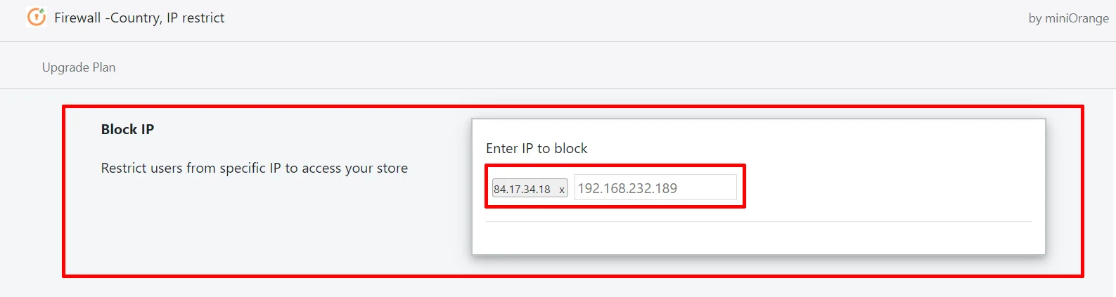 Block Specific Range of IP's