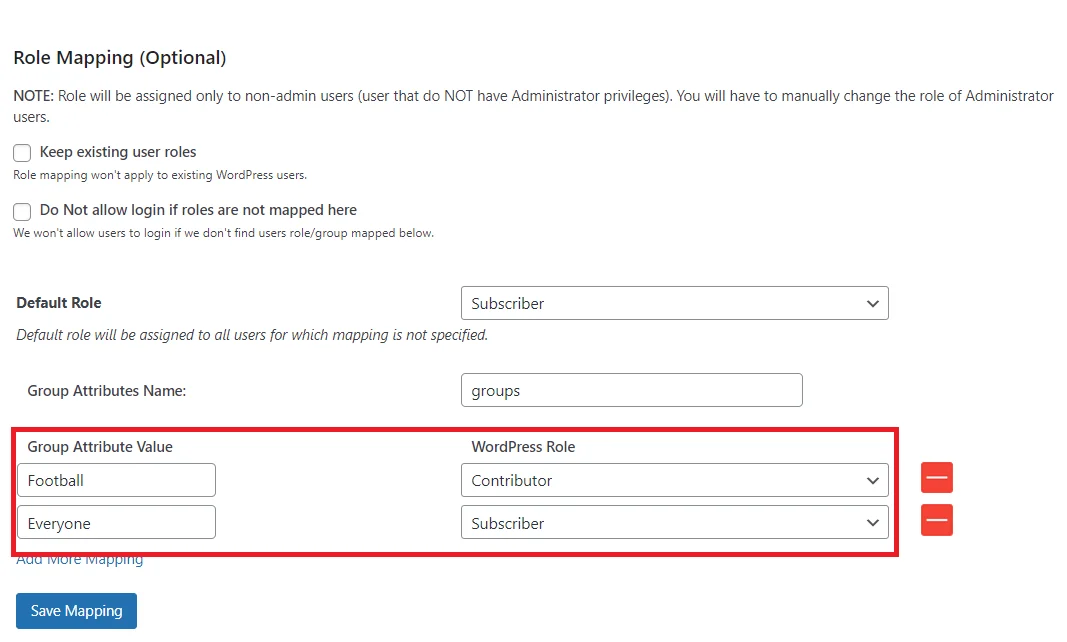 Okta Single Sign-On (SSO) - test configuration - role mapping