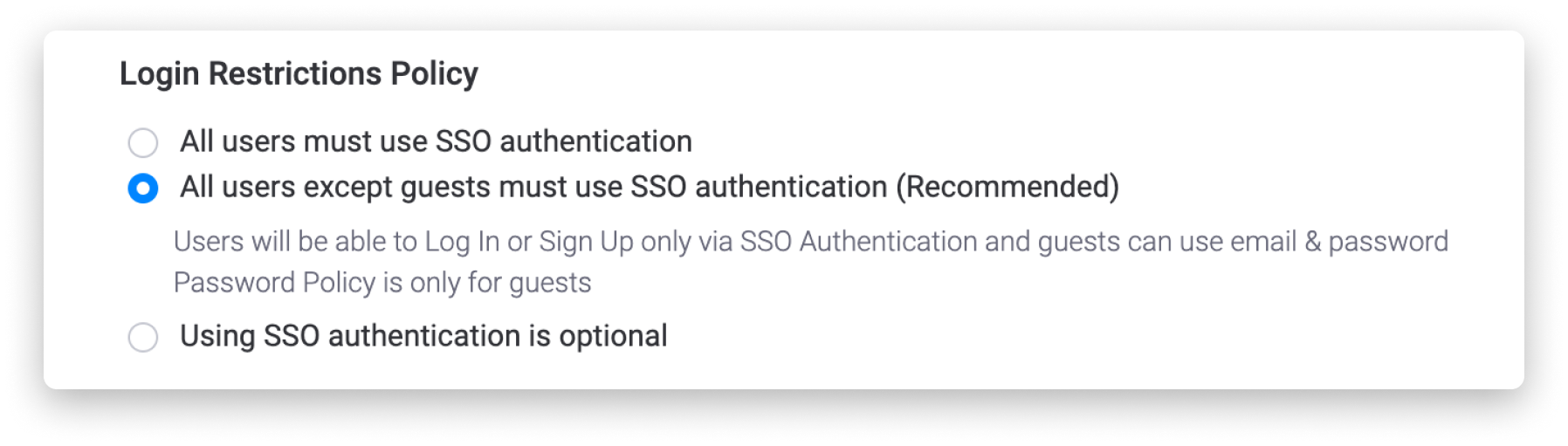 SAML Single Sign-On (SSO) using Monday.com (SP) - Select Login Restriction Policy