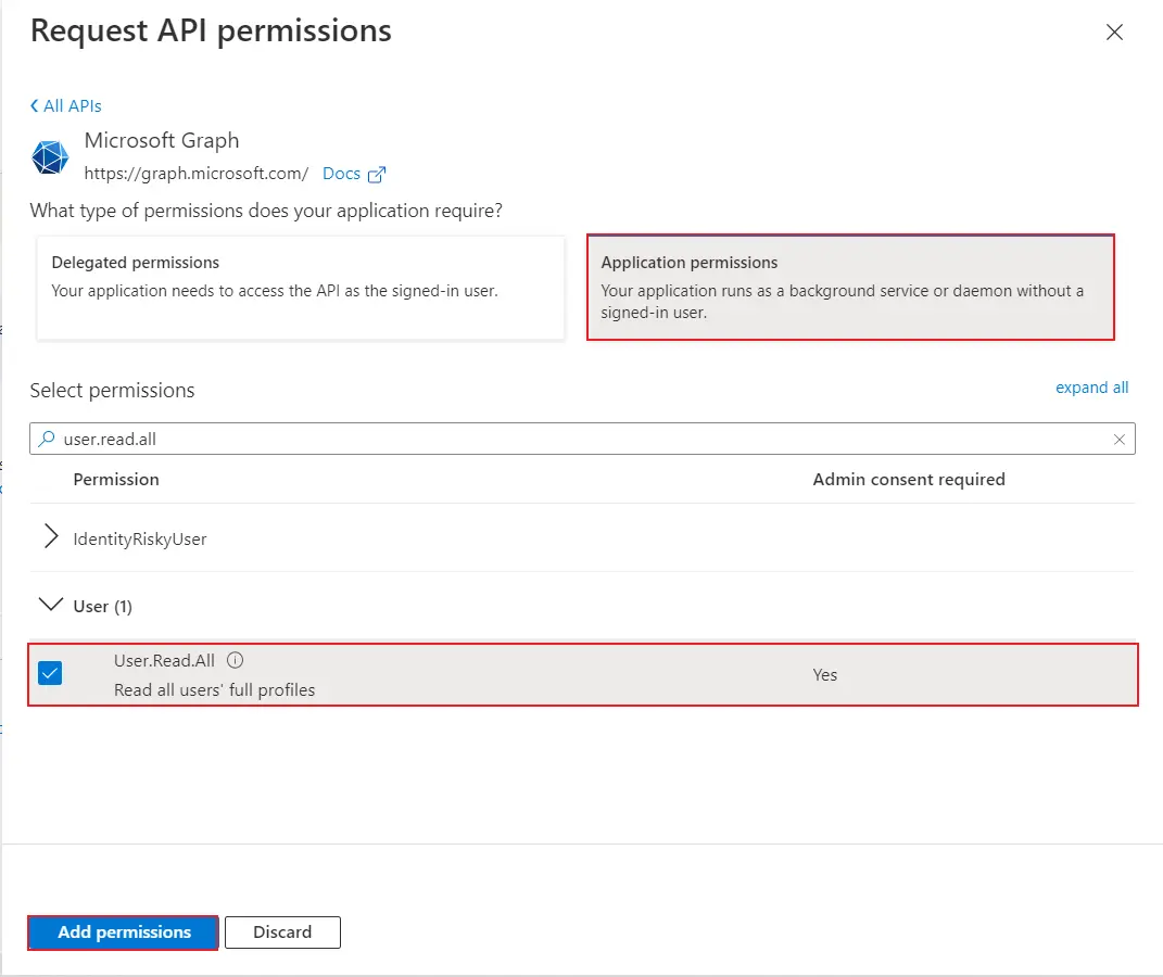 Search for required permission | WP Azure Multitenant SSO | Azure AD WP login)