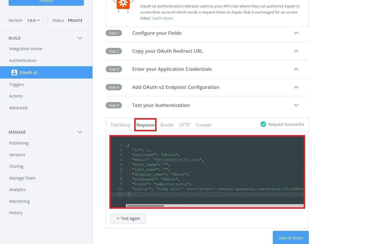 Login using Joomla into Zapier by OAuth OIDC | Joomla Single Sign-On into zapier, Successful Authentication
