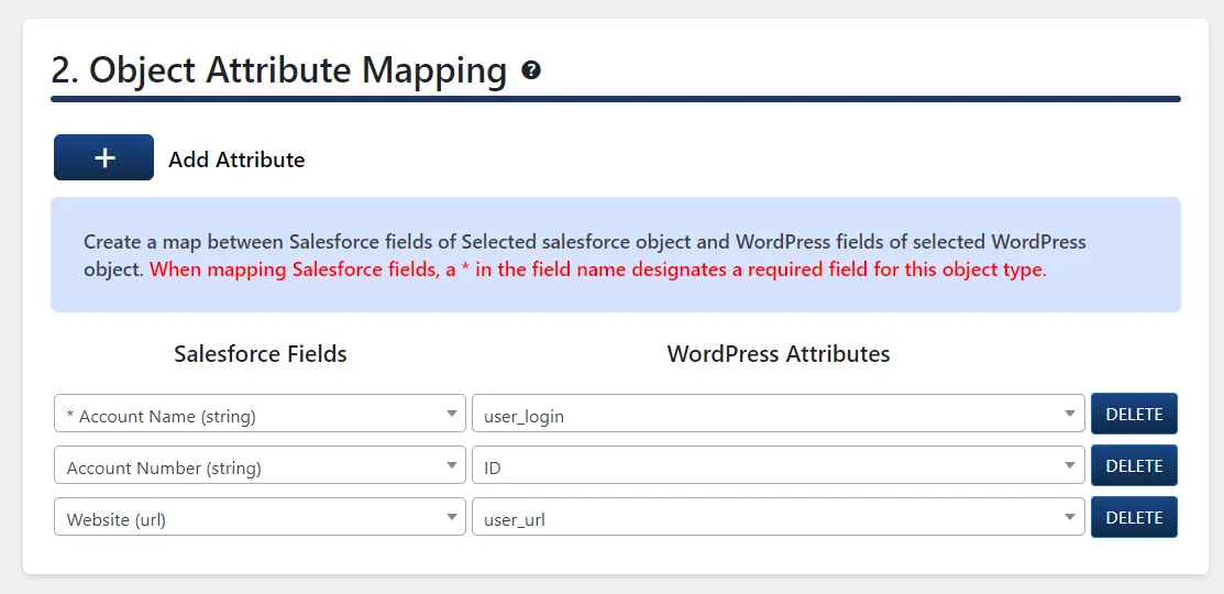  Salesforce to WP real time sync | Object Attribute Mapping