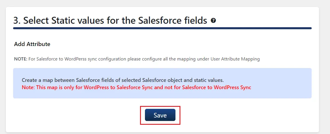  Salesforce to WP real time sync | Static Values