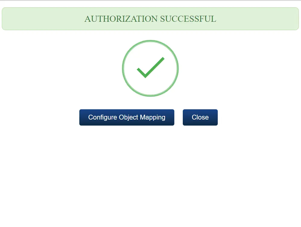 Configure Salesforce for Object sync - Successful