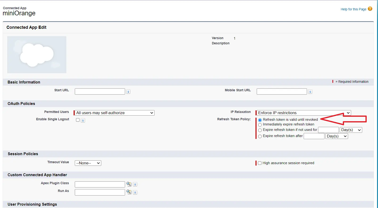 Configure Salesforce for Object sync - refresh token