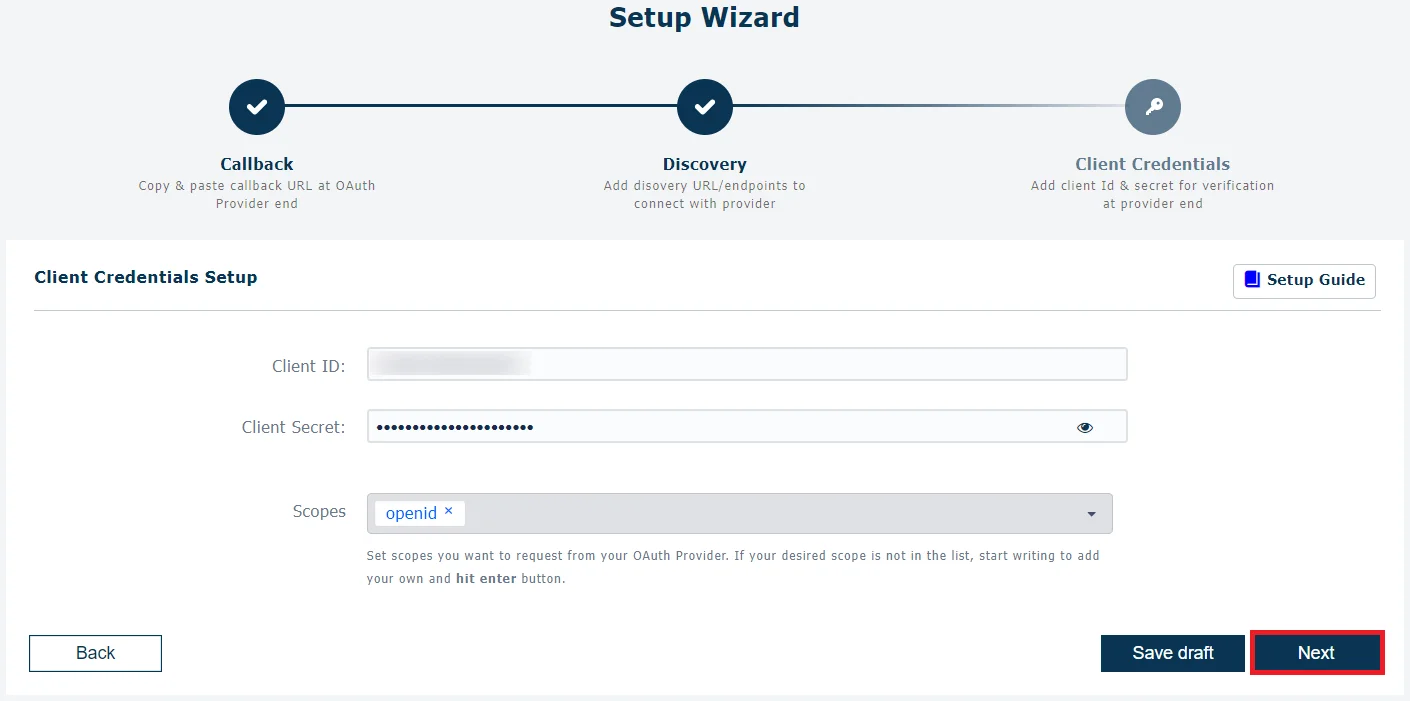Criipto Single Sign-On (SSO) OAuth - Client ID & Client Secret 